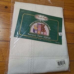 VTG Cross Stitch Collectible Nursery Time Afghan 38" x 38"